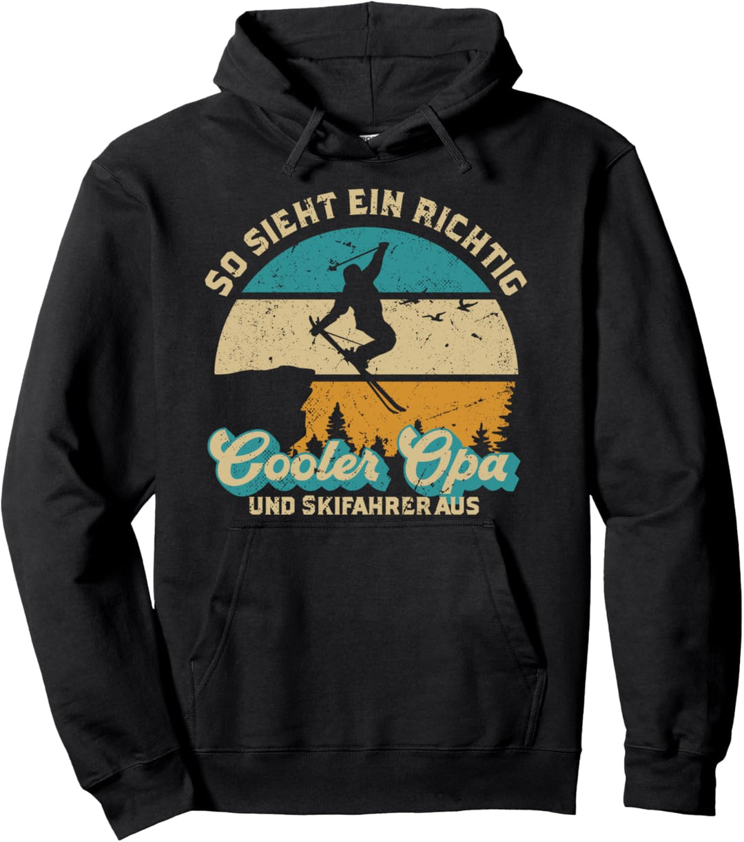 Skifahrer Opa So sieht ein richtig cooler Opa und Skifahrer Pullover Hoodie