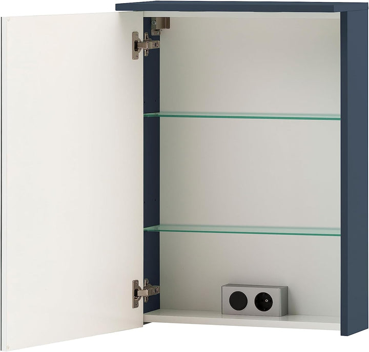 Schildmeyer Spiegelschrank Jesper, Holzwerkstoff, Nachtblau, 50,4 x 16 x 72,3 cm Nachtblau 50,4 x 16