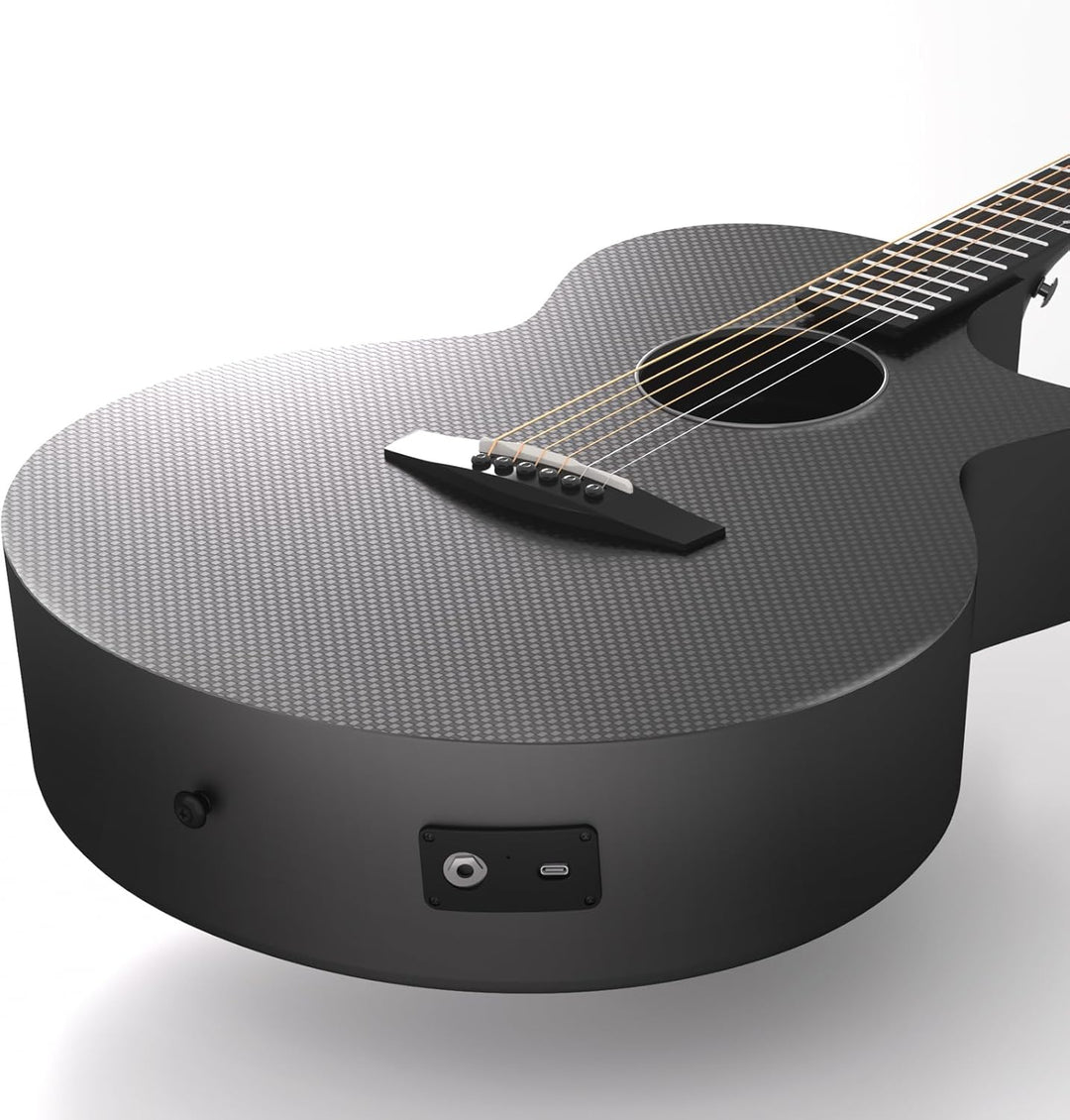 Enya X3 PRO Gitarre Set - 41 Zoll Schwarz Kohlefaser Elektro-Akustische Gitarren für Kinder Erwachse