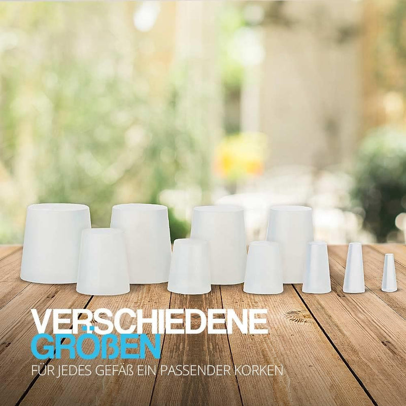 Tuuters 10x Silikonstopfen im Set, Konische Stopfen, Pfropf, Gummistopfen (30 x Ø32 x 26 mm), 30 x Ø