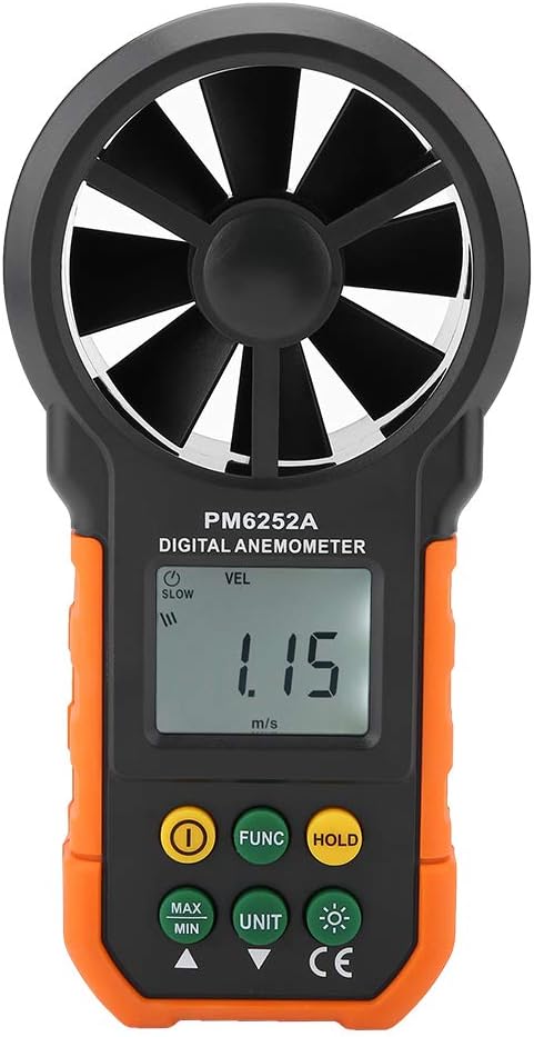 PEAKMETER PM6252A Tragbares digitales Windgeschwindigkeitsmessgerät, Hintergrundbeleuchtung des Anem