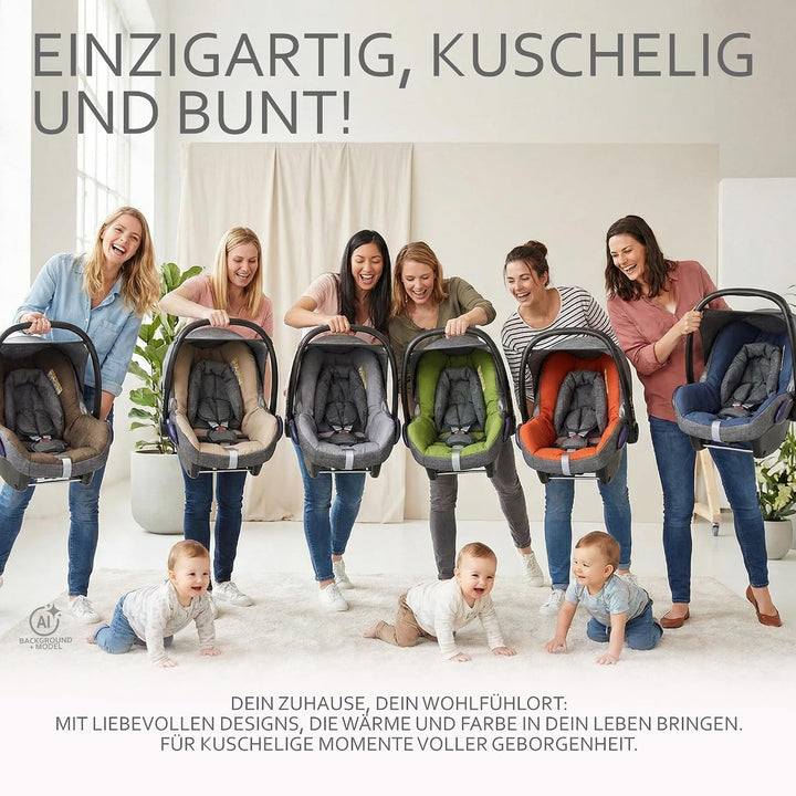 BAMBINIWELT Bezug Ersatzbezug kompatibel mit Maxi-Cosi CabrioFix für Babyschale 6-tlg Komplett-Set (