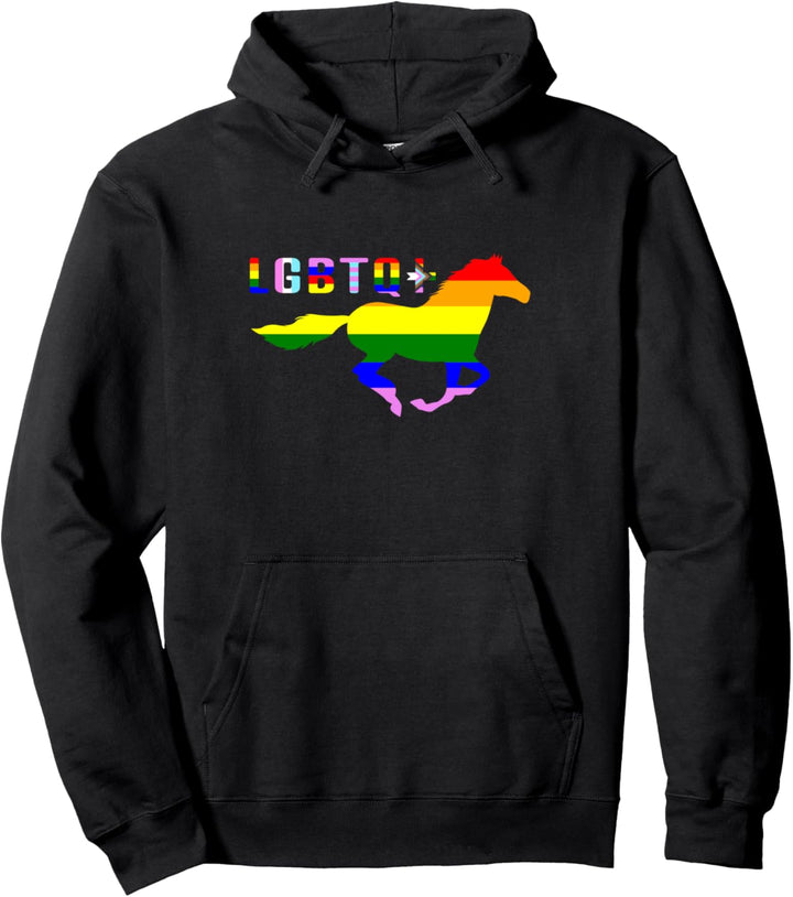 LGBTQ+ Symbol & ein Regenbogenpferd Pullover Hoodie