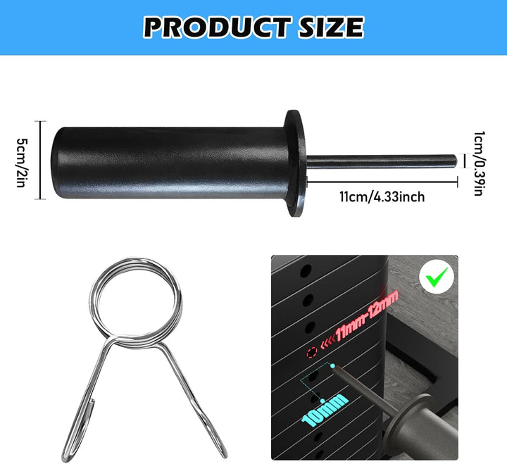 Gym Pin für Zusatzgewicht, Weight Stack Pin Ersatz, Metall Gewichtsstapelstift Mit Sicherungsring We