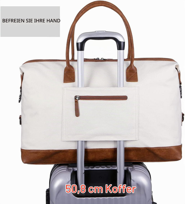 BAOSHA Damen Canvas Weekender Reise Sport Seesack Handgepäck Reisetasche Grosse Krankenhaustasche mi
