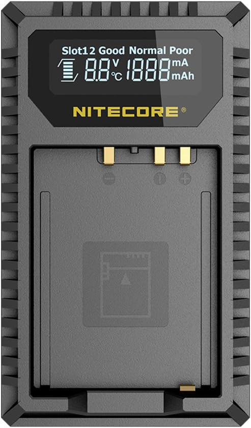 Nitecore FX1 Compacte Dubbel Lader voor Fujifilm NP FW126 (S) + USB, Schwarz Fuji W126/s, Fuji W126/