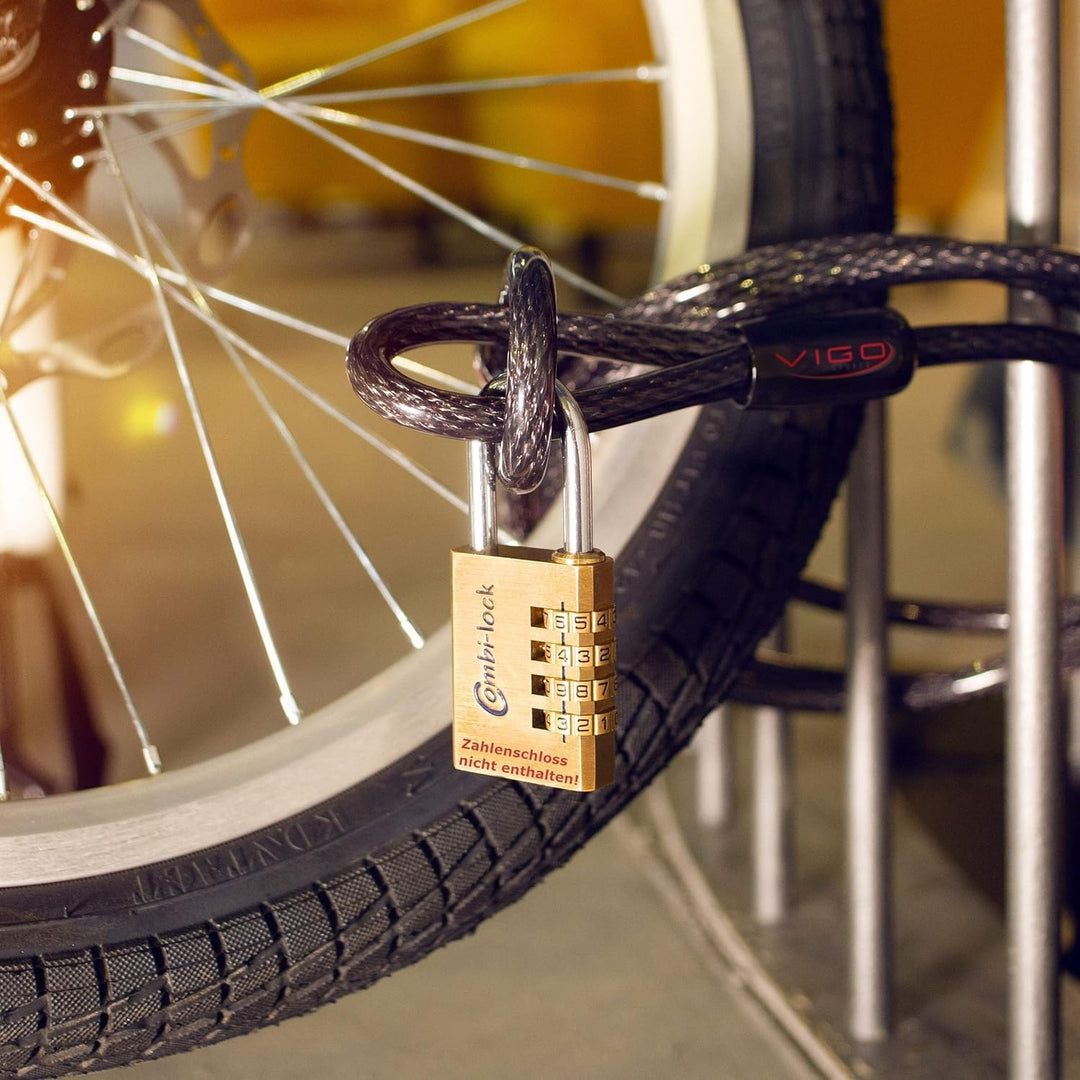 VIGO SPORTS® Panzer Stahlseil mit Ösen [2,5m] I 10mm starkes Kabelschloss zum Schutz deines Fahrrad,