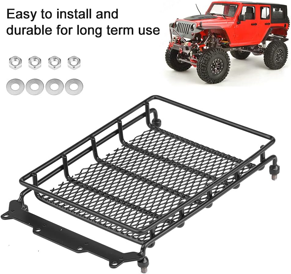 Dachträgerkorb, Dachgepäckträger Schwarz für SCX10 1/10 1/8 RC Car für CC01 / CR01 / D90 RC Crawler