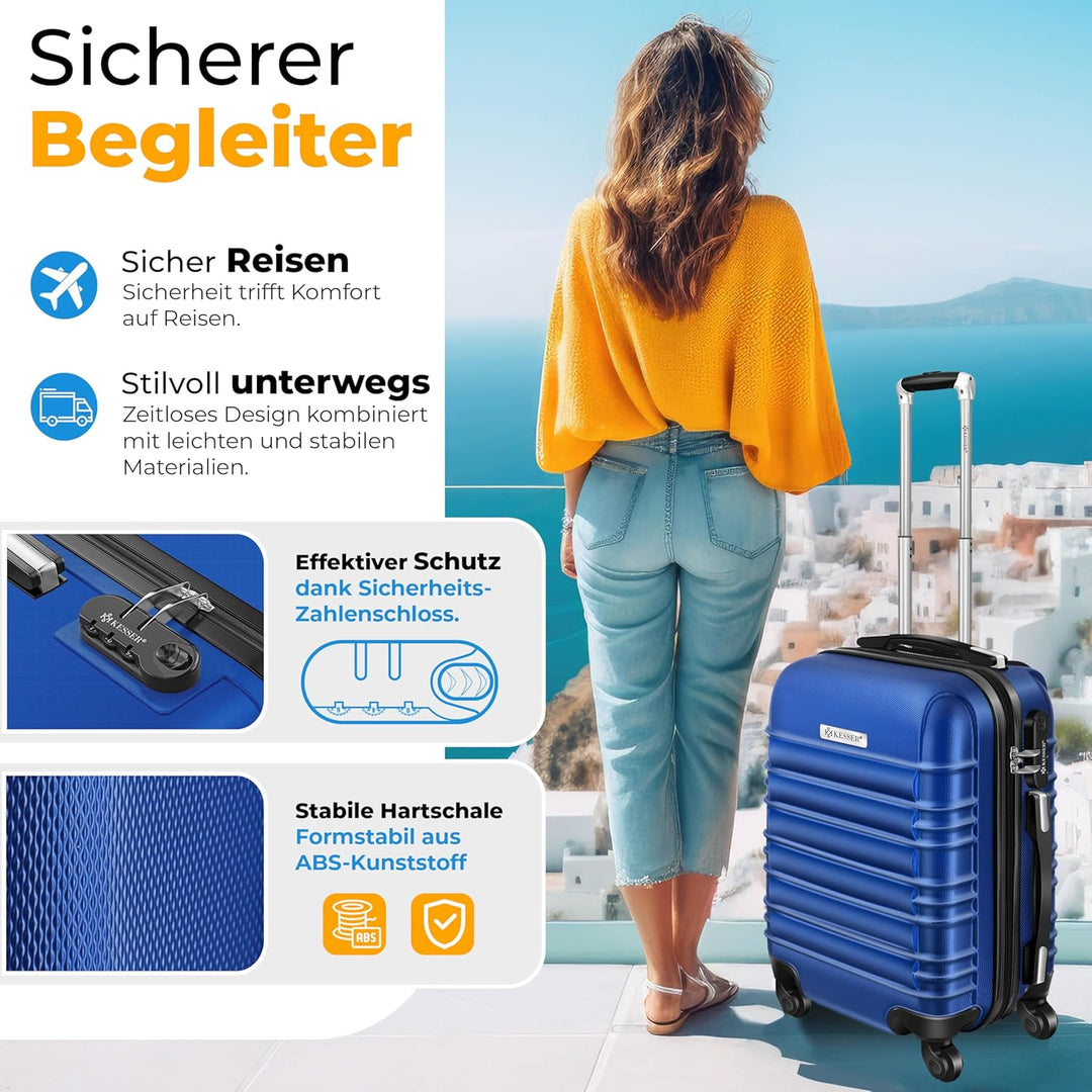 KESSER® 3tlg. Hartschalenkofferset Hard Shell Basic Hartschalenkoffer Trolley Koffer Reisekoffer Rei
