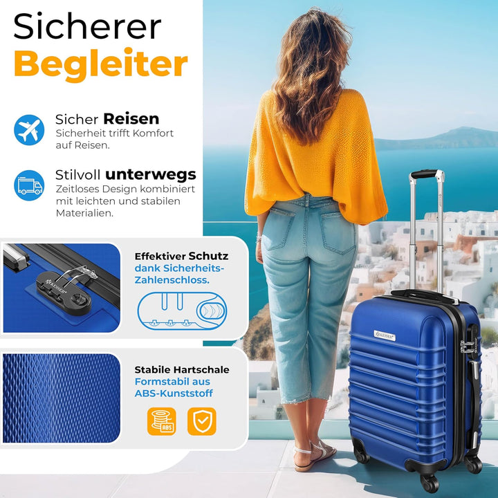 KESSER® 3tlg. Hartschalenkofferset Hard Shell Basic Hartschalenkoffer Trolley Koffer Reisekoffer Rei