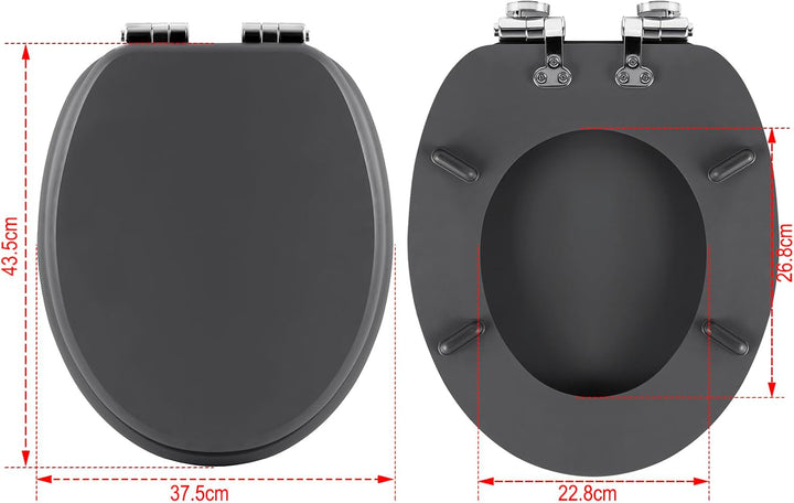 eSituro Toilettendeckel mit Absenkautomatik Holz, WC Sitz mit Quick-Release-Funktion für leichte Rei