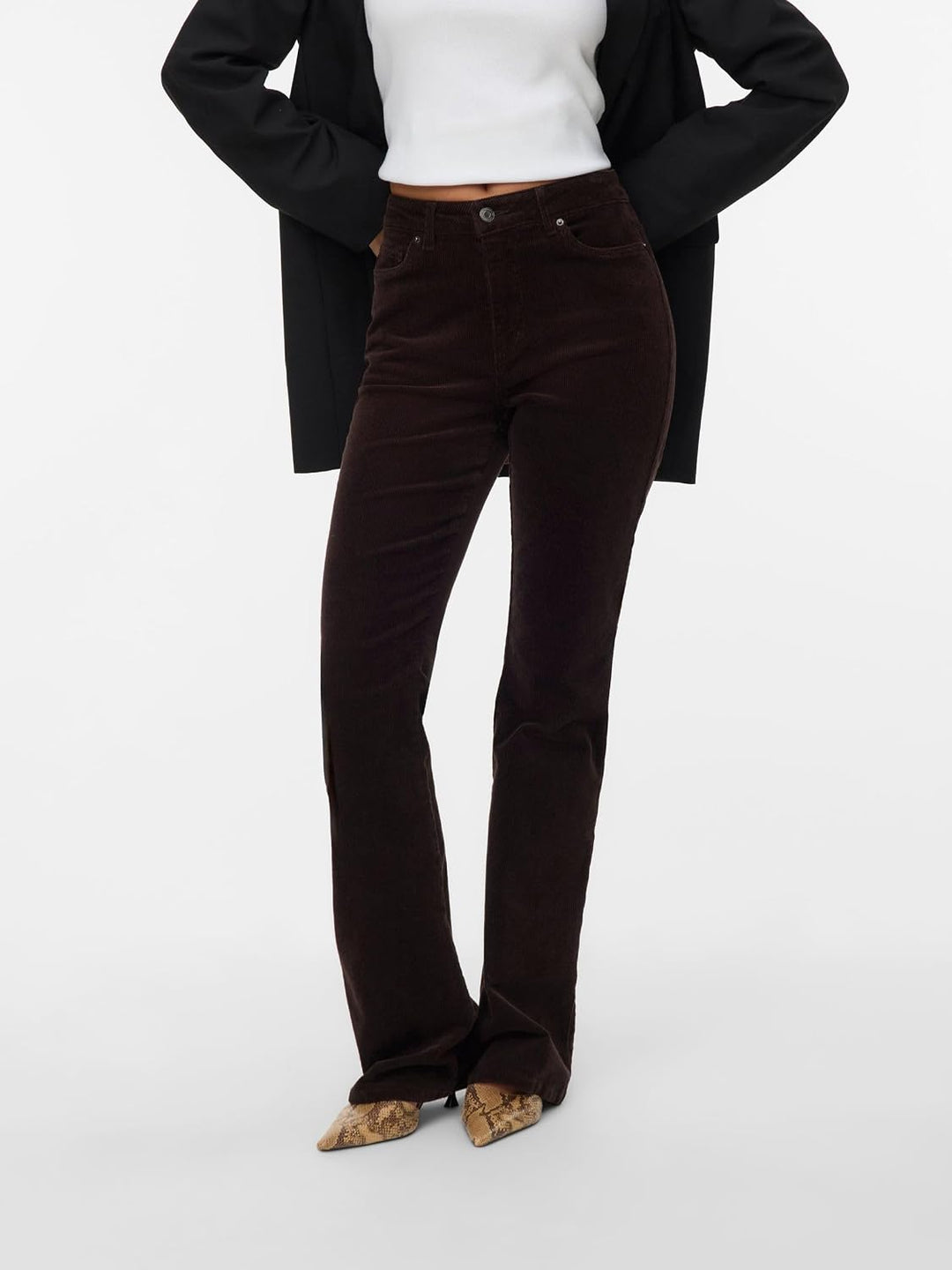 VERO MODA Female Hose VMSIGA Hohe Taille Hose XS / 34L Chocolate Torte, XS / 34L Chocolate Torte