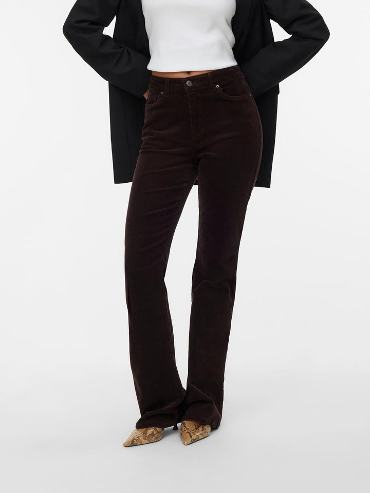 VERO MODA Female Hose VMSIGA Hohe Taille Hose XS / 34L Chocolate Torte, XS / 34L Chocolate Torte