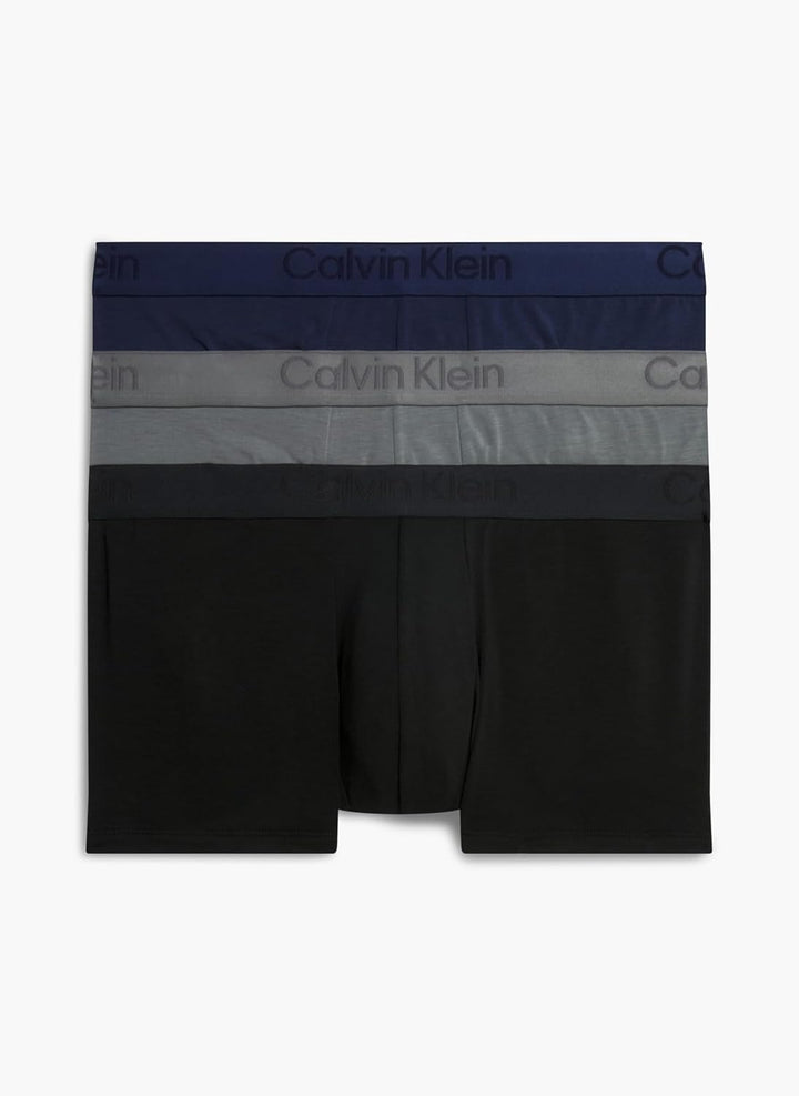Calvin Klein Herren 3er Pack Boxershorts Low Rise Trunks Unterwäsche S Black, Blue Shadow, Grey Sky,