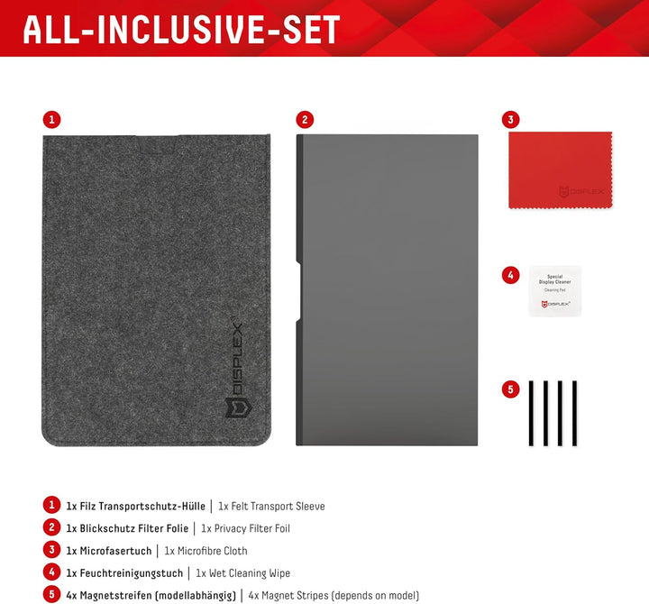 Displex PRIVACY SAFE Magnetischer 2-Wege Blickschutzfilter für Laptop/Notebook 14'' (16:10), 30,1 x