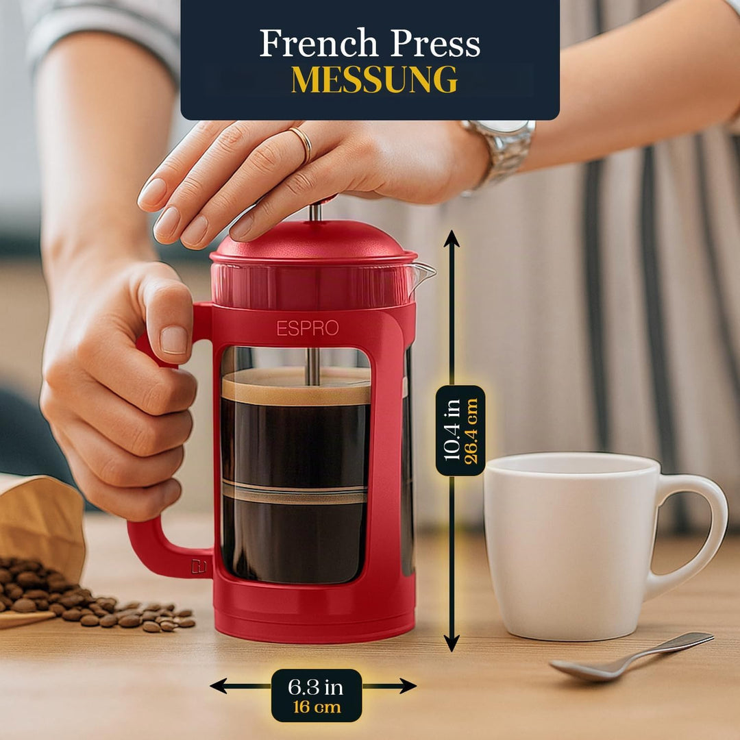 ESPRO Light P3 French Press Kaffeebereiter – Patentierter Doppel-Mikrofilter für partikelfreien Kaff
