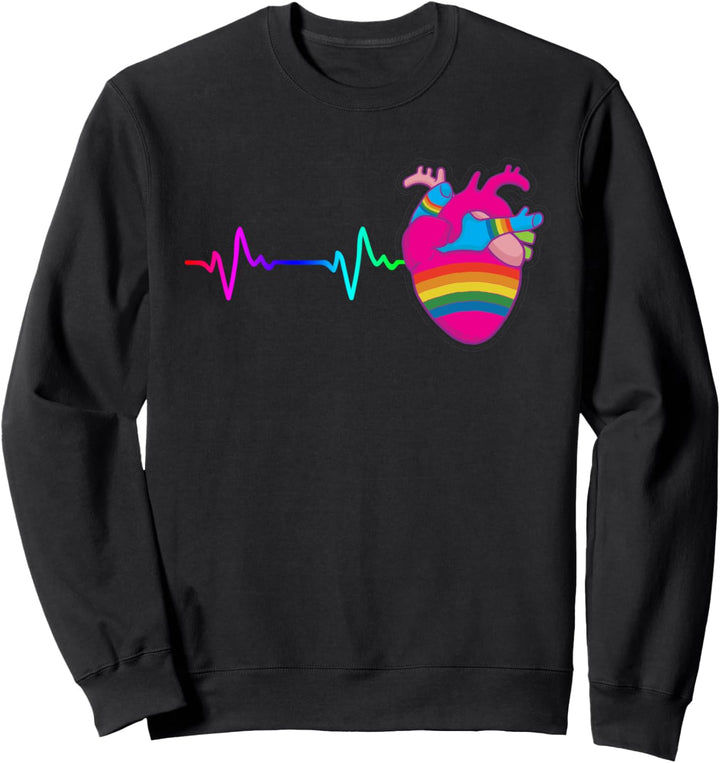 Herzschlag Regenbogen LGBT Pride Gay Lesbian Sweatshirt
