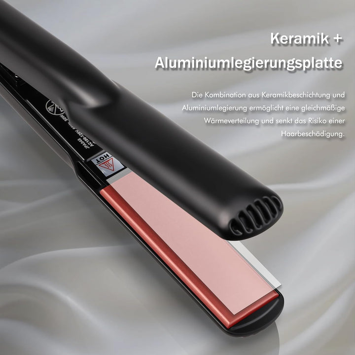 EAGLE FORTRESS Professionelles 2-in-1 Glätteisen mit Keramikplatten | Professionelles Styling-Tool,