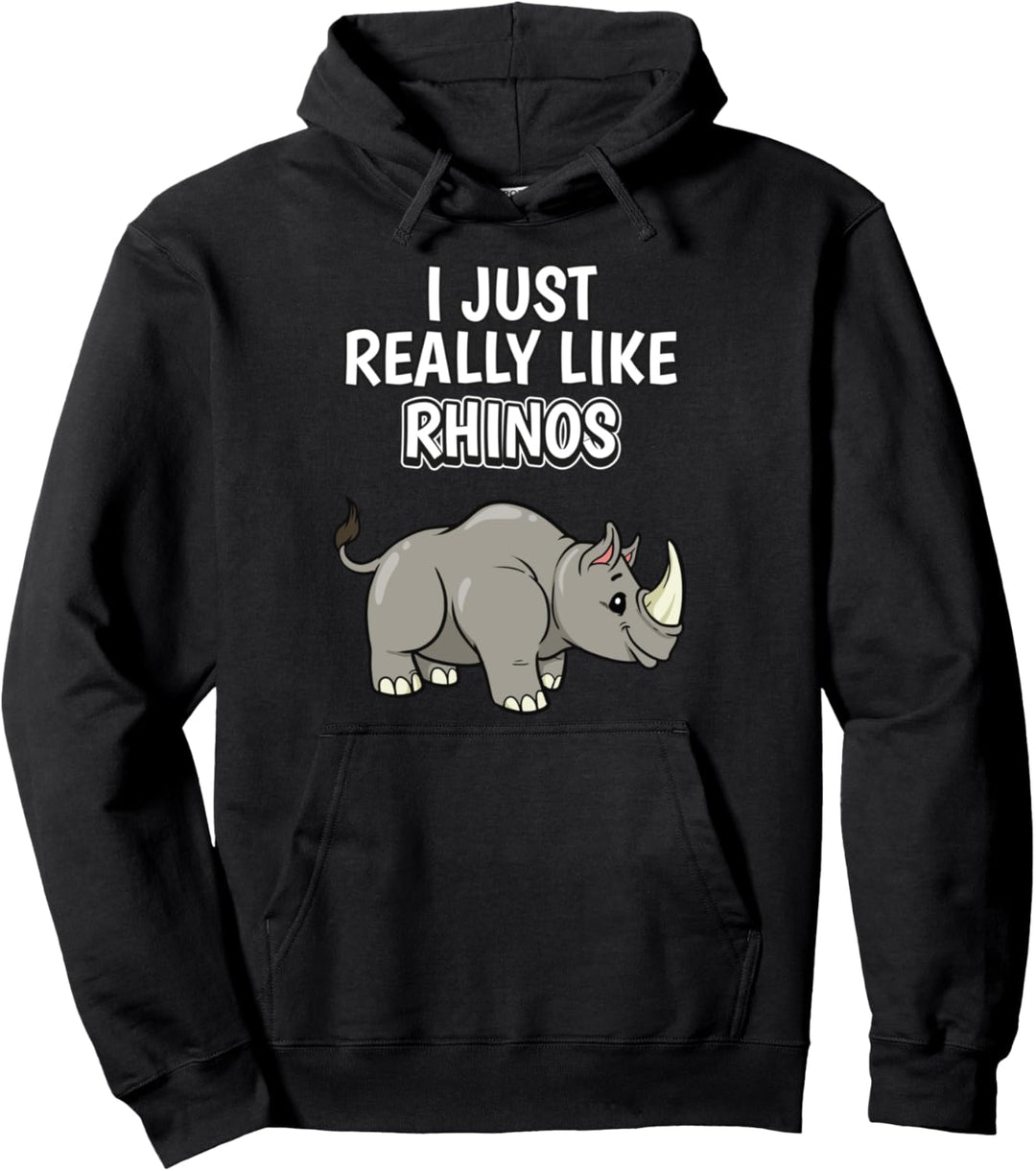 I Just Really Like Rhinos Kleidung Spruch Nashorn Pullover Hoodie