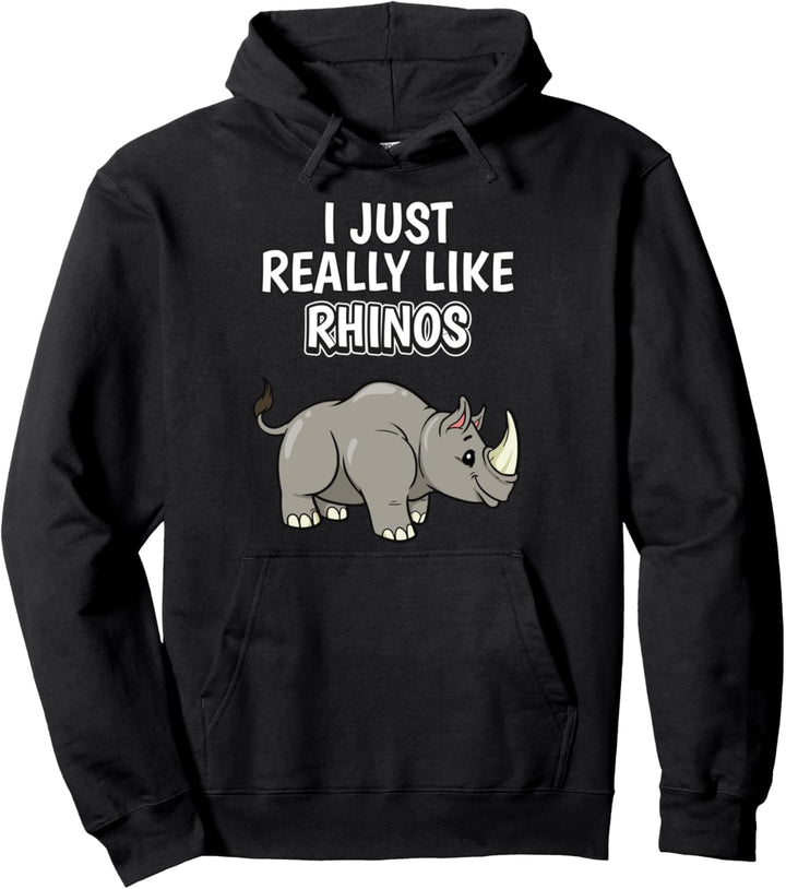 I Just Really Like Rhinos Kleidung Spruch Nashorn Pullover Hoodie
