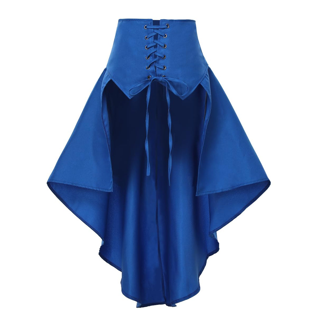 COSDREAMER Steampunk Damen Röcke Taillengürtel für Frauen Rüschen Piraten Korsett Kostüme Royal Blue