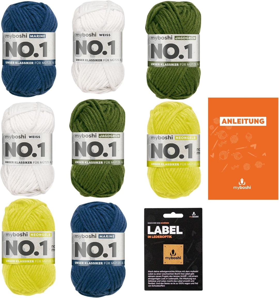 Mix-Sortiment myboshi Eiszeit 10x50g (petrol 154, marine 155, ozeanblau 153, türkis 152, himmelblau