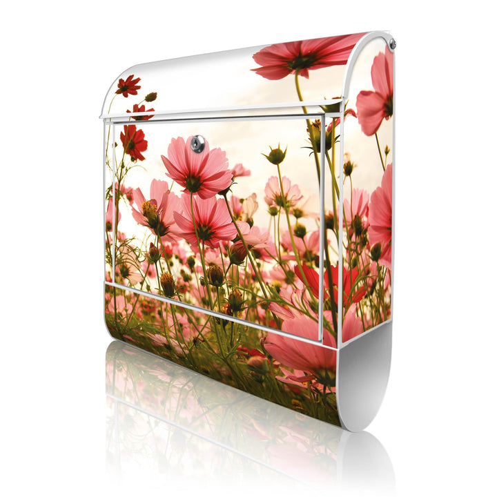 banjado® Design Briefkasten mit Motiv Schmuckkörbchen 39x47x14cm &amp; 2 Schlüssel - Briefkasten Stahl w