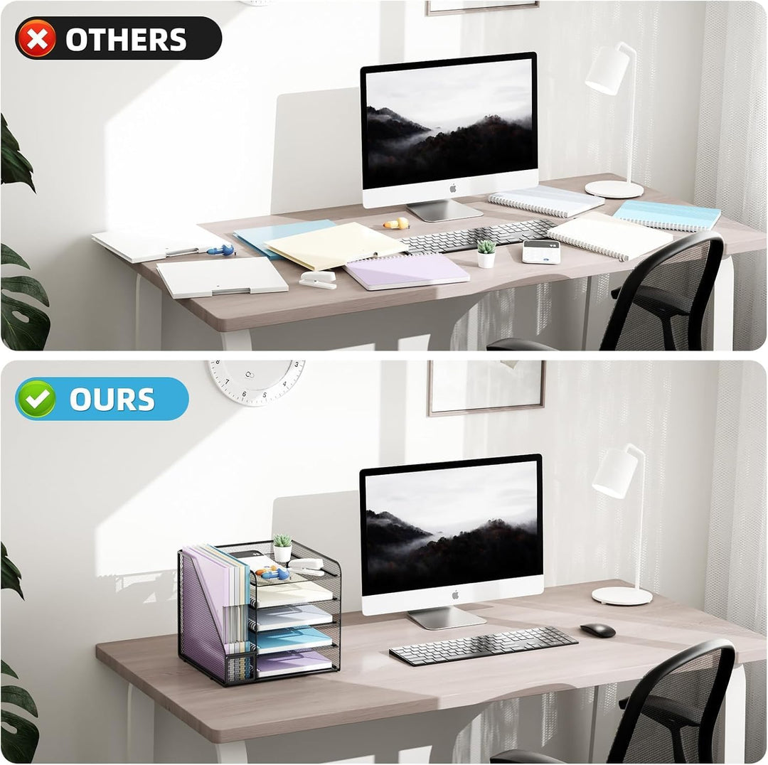 Marbrasse Schreibtisch Organizer und Büro Zubehör,5-Tier Briefablage,Mesh Büro Organizer für Schreib