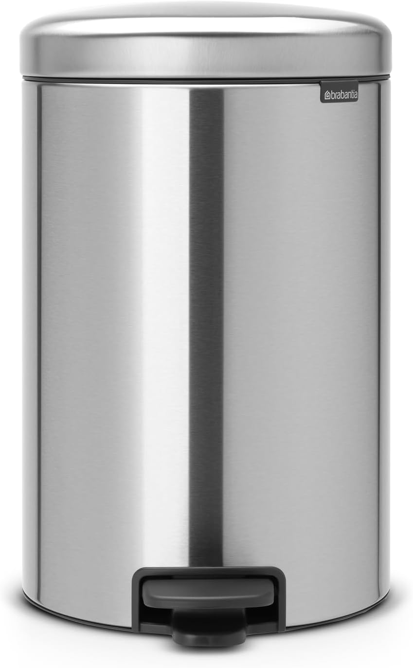 Brabantia Tret-Mülleimer mit Inneneimer aus Kunststoff, stahl, Matt Steel Fingerprint Proof, 20 l 20