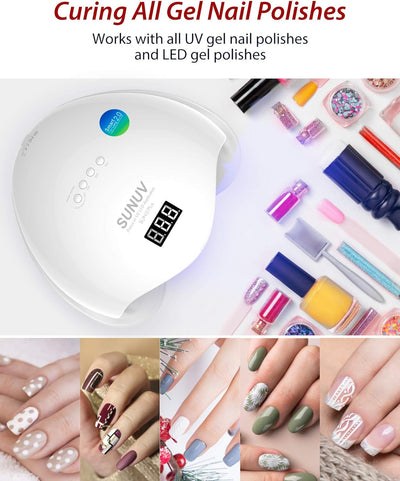 UV LED Nagellampe, SUNUV 48W Professioneller Gel Lampe Nageltrockner für Gelpolitur-Härtungslichtmas