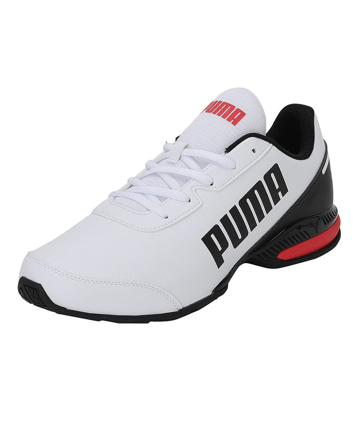 PUMA Herren Equate Sl Strassen-Laufschuh 41 EU Puma White Puma Black High Risk Red, 41 EU Puma White
