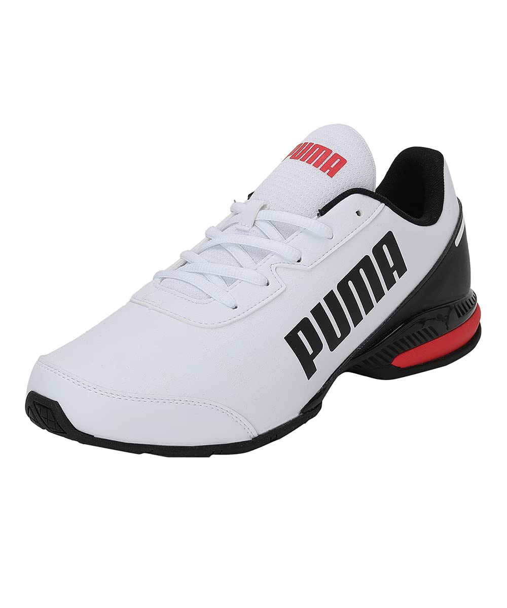 PUMA Unisex Equate Sl Strassenlaufschuhe 44.5 EU Puma White Puma Black High Risk Red, 44.5 EU Puma W