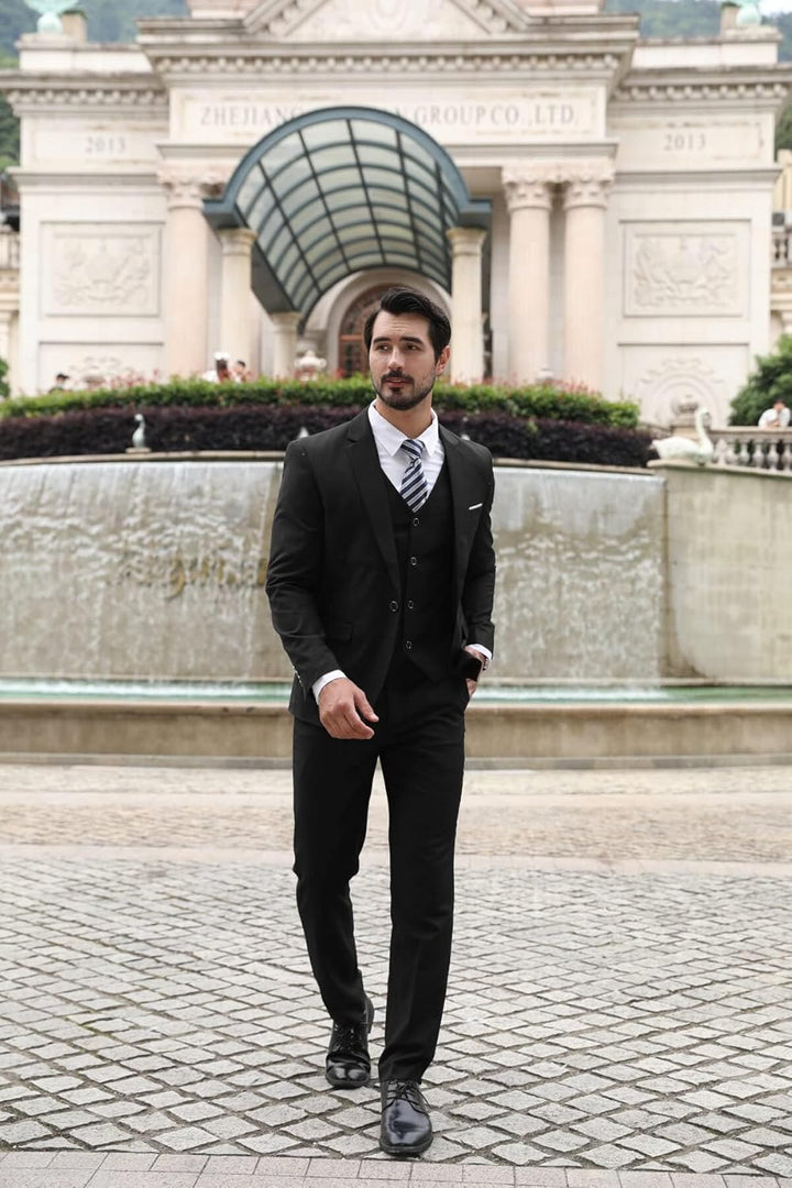 Allthemen Anzug Herren Slim Fit 3 Teilig Anzüge Modern Herrenanzug 3-Teilig Sakko Hose Weste für Bus
