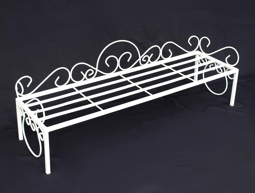 DanDiBo Blumenbank Metall Weiss 75 cm Blumenständer Mi Blumenregal Blumentreppe Pflanzentreppe Blume