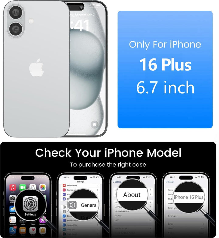 Handykette für iPhone 16 Plus Hülle mit Band, [Verstellbarem und Demontage Umhängeband], Transparent