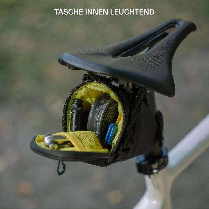Satteltasche, 0,73 Liter, Wasserdicht – Recyceltes Robustes Polyester – Aero-Design – Helles Innenfu