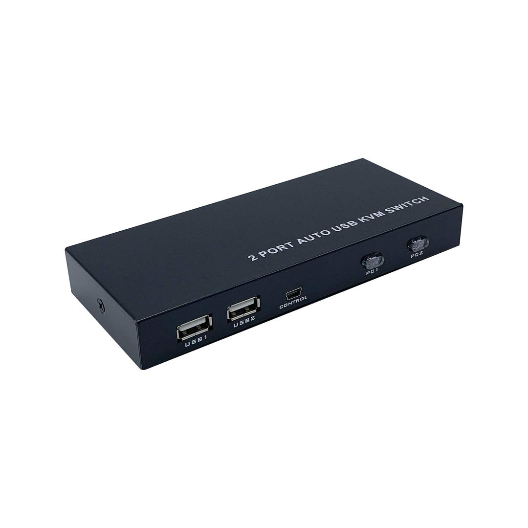 AISENS - A111-0400 - HDMI KVM-Switch 4K @ 60Hz USB 1U-2PC mit Netzteil schwarz