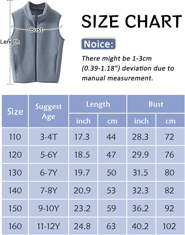 Happy Cherry - Fleece Weste Jungen Mädchen Winterweste Kleinkind Ärmellose Winterjacke Kinder Casual