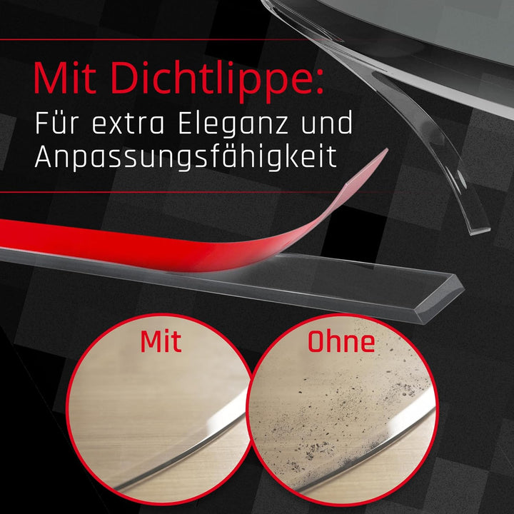 BIJON Glasplatte Rundbogen für Kaminofen mit Dichtlippe, Glasbodenplatte - Funkenschutzplatte Glas m