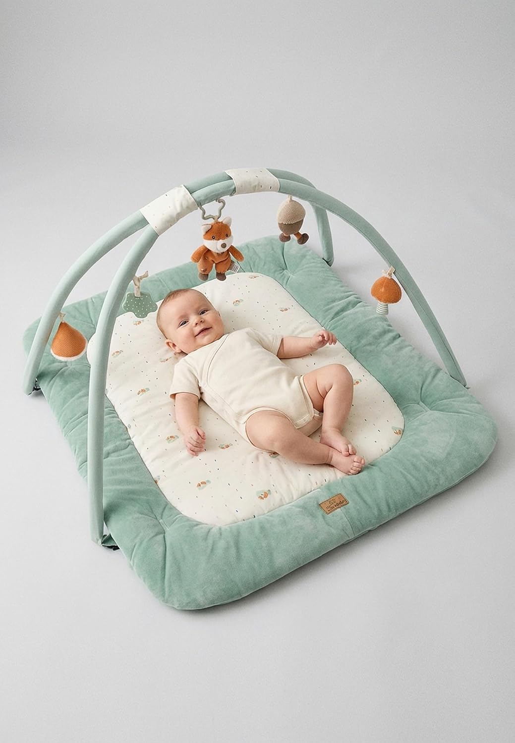 Sterntaler Spielbogen Fuchs Filou 100x80 cm - wattierte Krabbeldecke - Baby Spieldecke mit Bogen & a