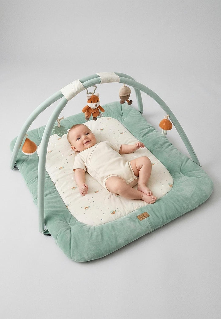 Sterntaler Spielbogen Fuchs Filou 100x80 cm - wattierte Krabbeldecke - Baby Spieldecke mit Bogen & a