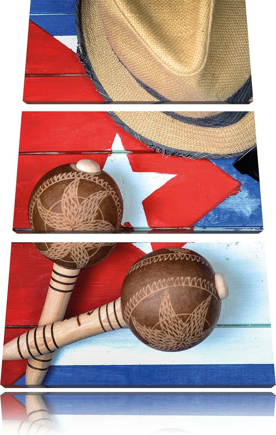 Pixxprint Kuba Stillleben als Leinwandbild | Grösse: 3 Teilig (120x80) | Wandbild| Kunstdruck | fert