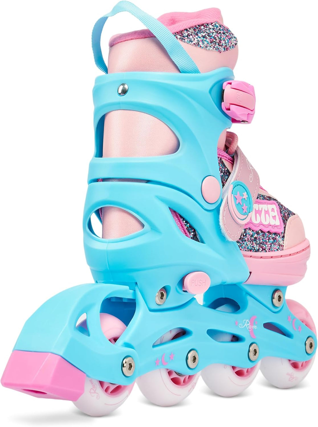 RAVEN 2in1 Schlittschuhe Inline Skates Inliner für Kinder Mädchen verstellbar mit LED Leuchtrad 30-3
