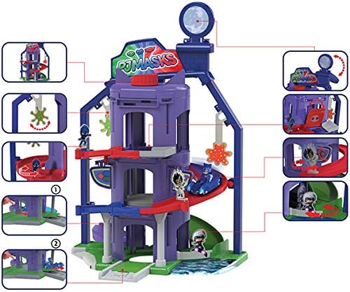 Jada 7/203145002 PJM Garage Quarter General + 4 Fahrzeuge PJ Masks Pyjamasques Miniatur Cars Box, Me