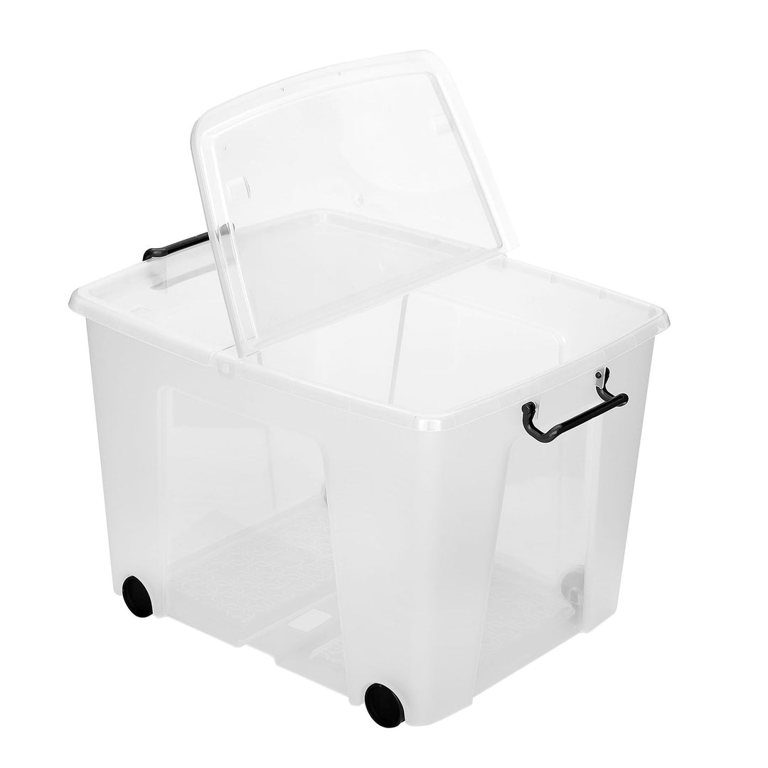 CEP Strata Smart Box HW676 CLR Aufbewahrungsbox anklemmbare Tragegriffe +rollen 75 Liter transparent