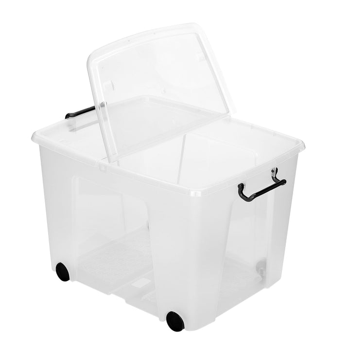 CEP Strata Smart Box HW676 CLR Aufbewahrungsbox anklemmbare Tragegriffe +rollen 75 Liter transparent
