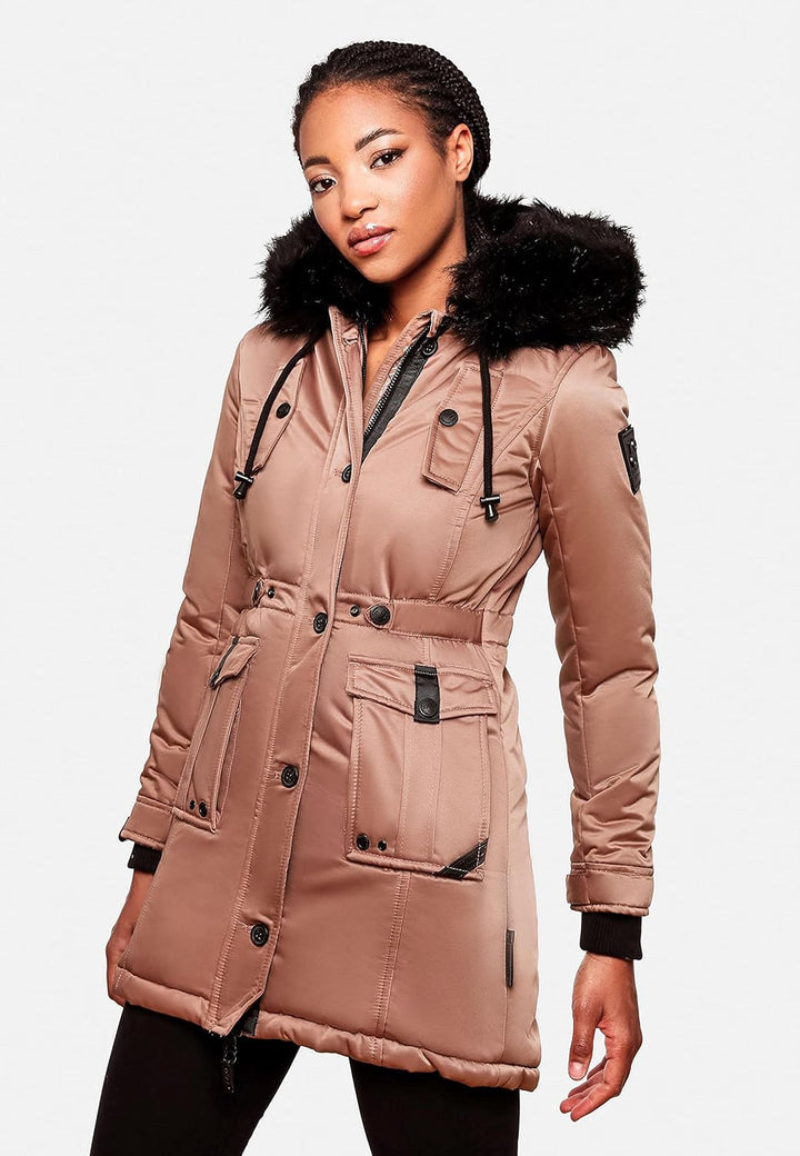 Navahoo Damen warmer Winterparka mit Kapuze Luluna Prc XS-XXL XS Terracotta, XS Terracotta
