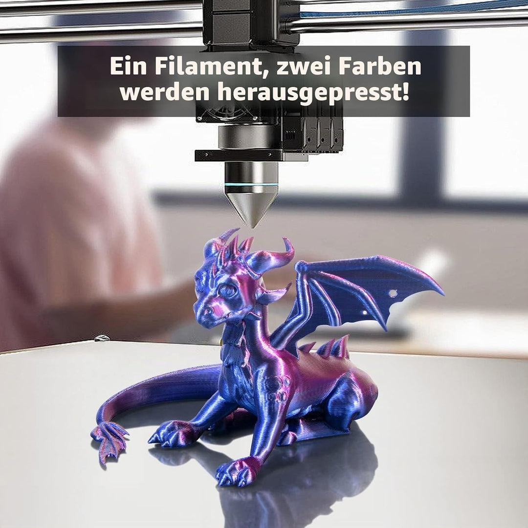 iSANMATE Dual Color Silk PLA Filament Set, Seide PLA Filament 1.75mm Rosarot Blau/Blau Grün/Rot Schw