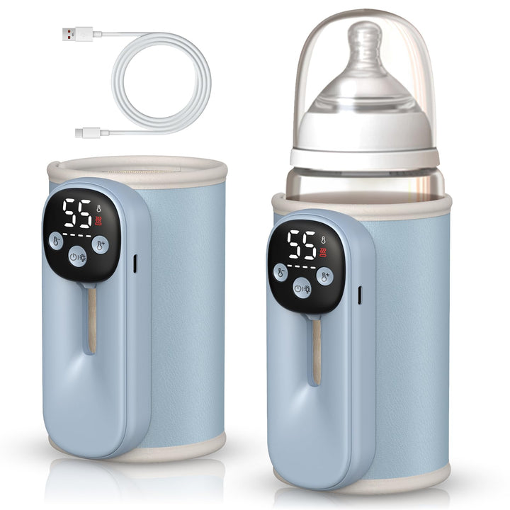 Drahtloses Milchwärmer, mit LED Temperaturdisplay 8000mAh Flaschenwärmer Baby Unterwegs 6 stufige Sc
