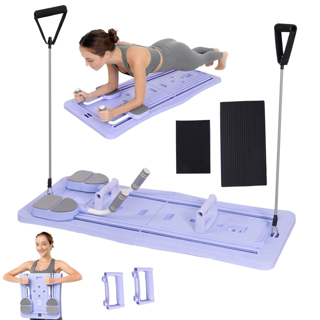 Pilates Board, Faltbarer Pilates Reformer Maschine Set für Zuhause Multifunktional Bauchtrainer Auto